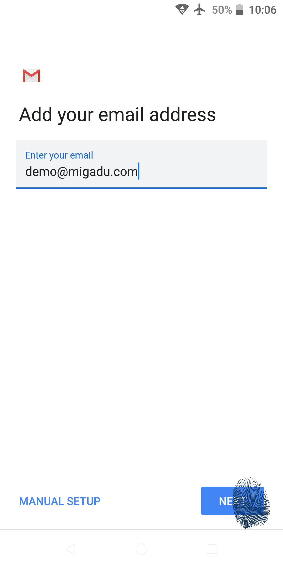 Gmail set address