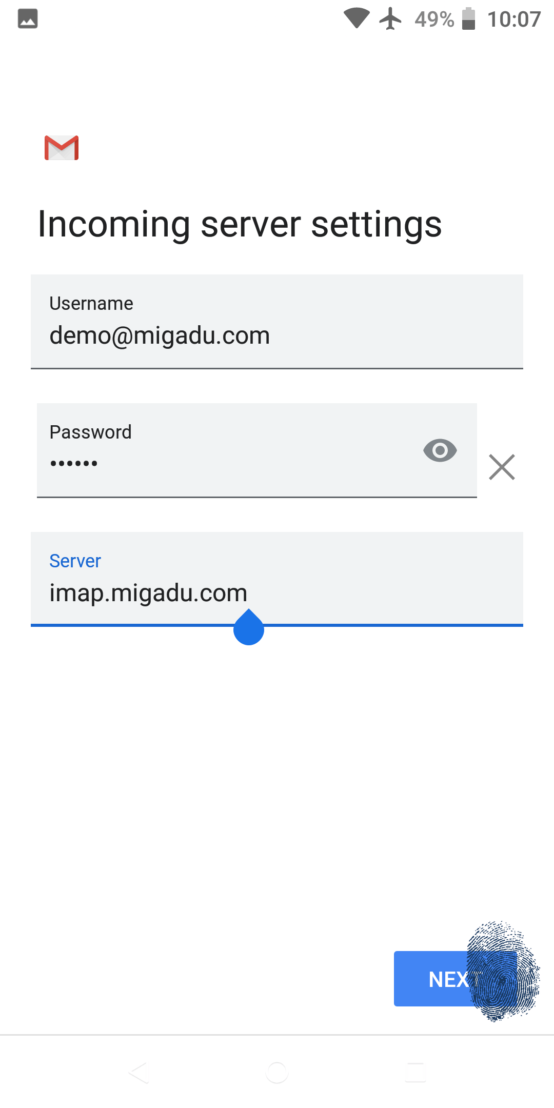 Gmail IMAP server settings
