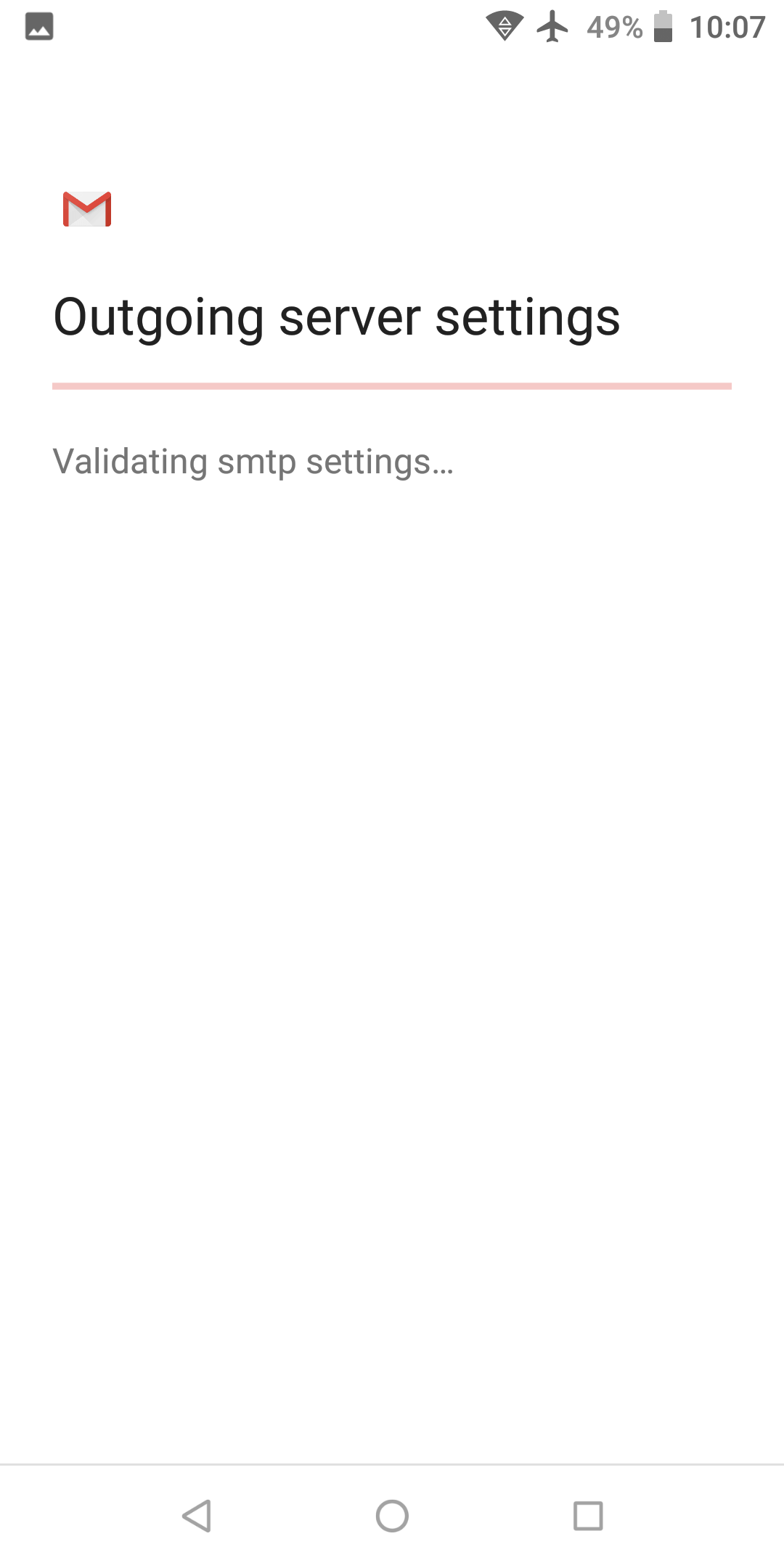 Gmail SMTP server validating