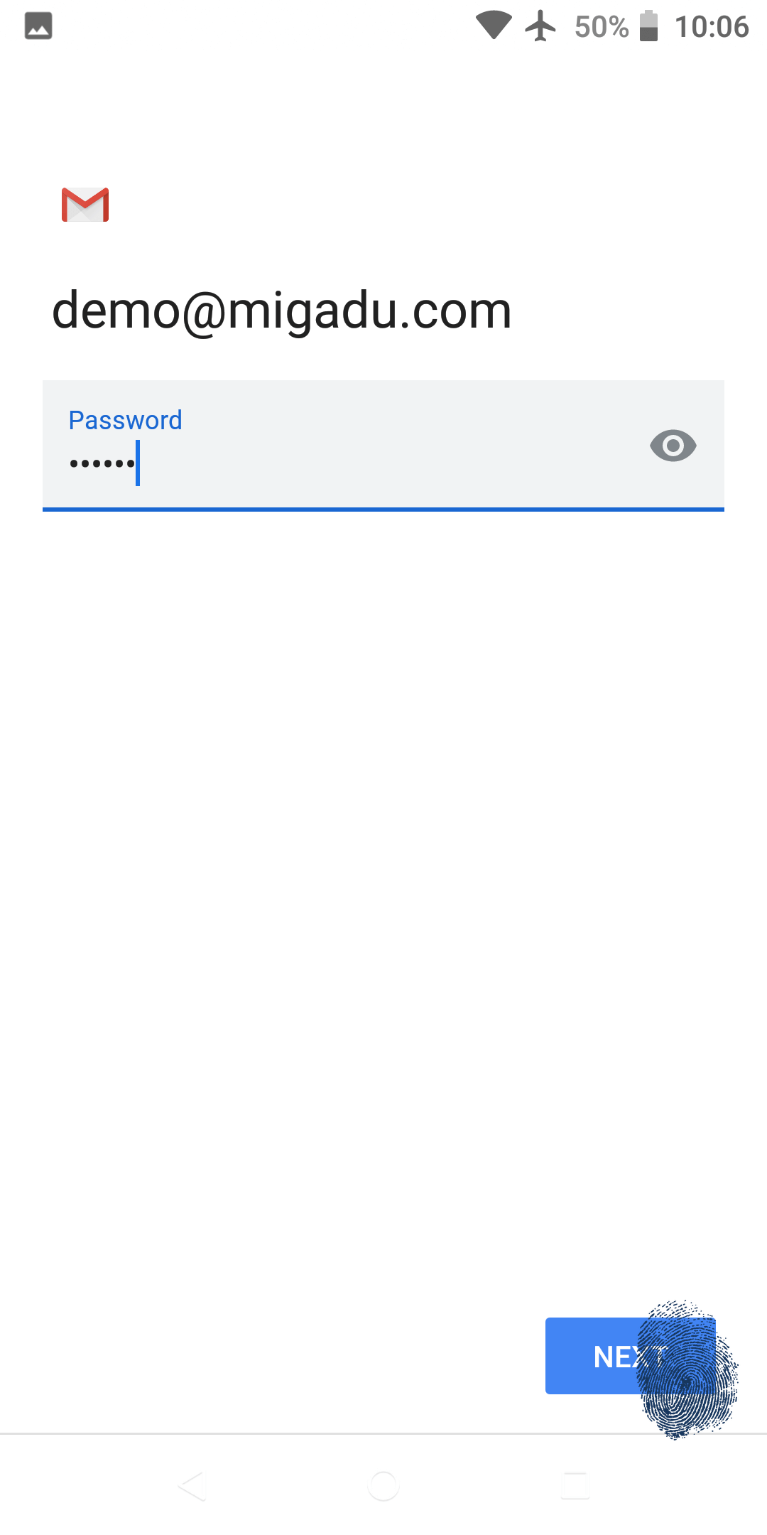 Gmail account password
